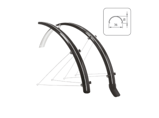 Set Aparatori policarbonat WAG 28" x 36mm Negre